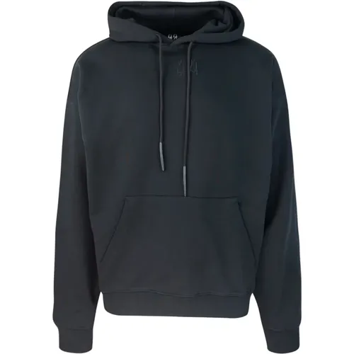 Schwarzer Hoodie mit verstellbarer Kordel , Herren, Größe: M - 44 Label Group - Modalova