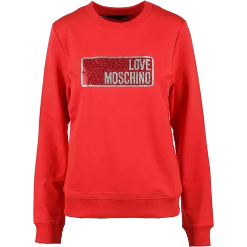 Baumwolle Elasthan Pullover , Damen, Größe: S - Love Moschino - Modalova