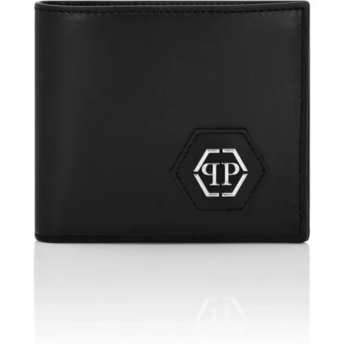 Wallets & Cardholders, male, , Size: ONE SIZE Leather Wallet - Philipp Plein - Modalova