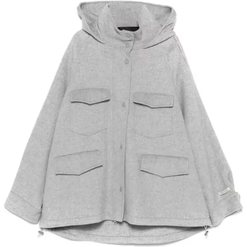 Grey Wool Blend Coat , female, Sizes: S - Paltò - Modalova