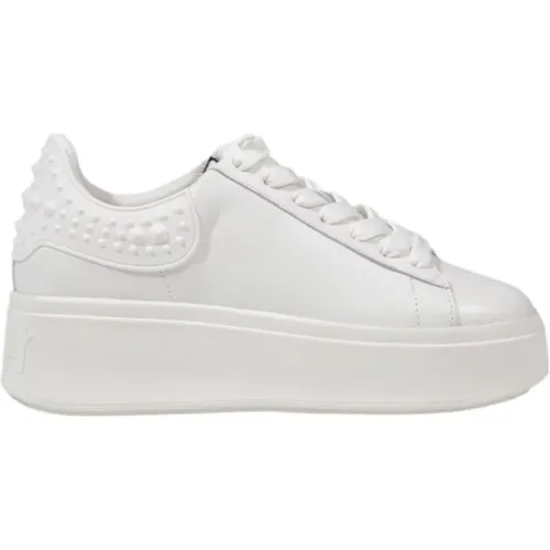 Sneakers, female, , Size: 11 US Leather Lace-Up Sneakers - Ash - Modalova