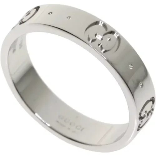 Pre-owned Silver White Gold Gucci Ring , female, Sizes: ONE SIZE - Gucci Vintage - Modalova