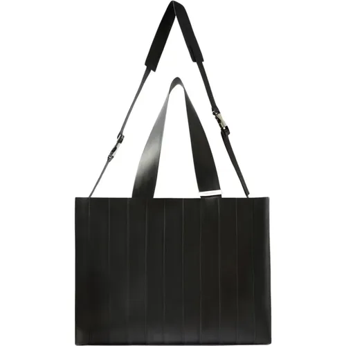 Schwarze Gummistreifen Handtasche - Sunnei - Modalova