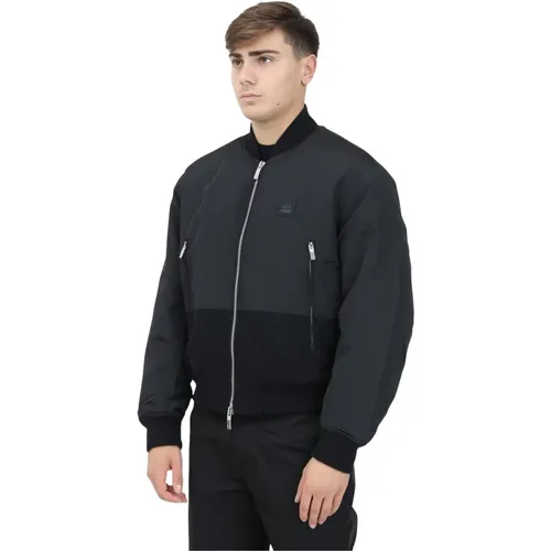 Schwarze Bomberjacke Modernes Minimalistisches Design , Herren, Größe: S - Armani Exchange - Modalova