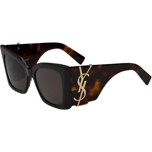 Black Havana/Brown Sunglasses Slm119 , female, Sizes: ONE SIZE - Saint Laurent - Modalova