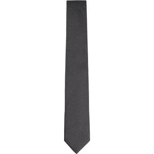 Jacquard Silk Set with Tie and Pocket Square - Dark Grey , male, Sizes: ONE SIZE - Hugo Boss - Modalova