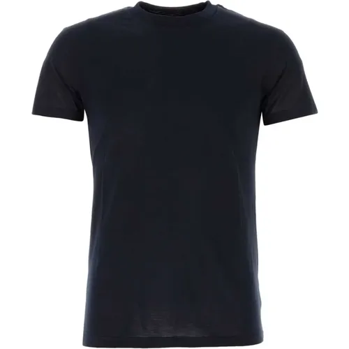 Mitternachtsblaues Seidenmisch-T-Shirt - PT Torino - Modalova