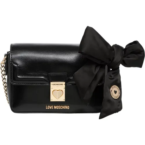 Shoulder Bags, female, , Size: ONE SIZE Bow Detail Shoulder Bag with Magnet Closure - Love Moschino - Modalova