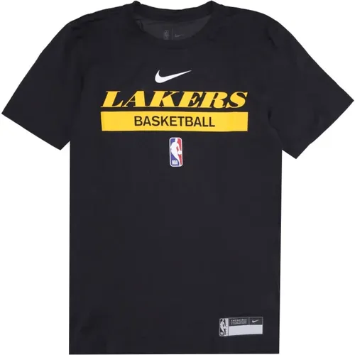 NBA Lakers Trainings-Tee Schwarz , Herren, Größe: S - Nike - Modalova