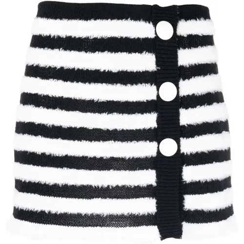 Fluffy stripes wraped skirt , female, Sizes: M, XS, S - Balmain - Modalova