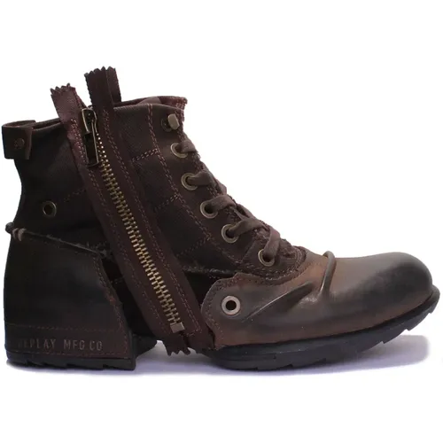 Dark Biker Ankle Boots , male, Sizes: 11 UK, 10 UK - Replay - Modalova
