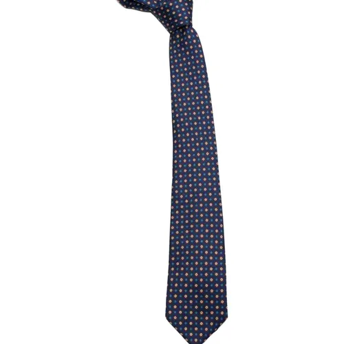 Ties, male, , Size: ONE SIZE Navy Polka Dot Tie - Kiton - Modalova