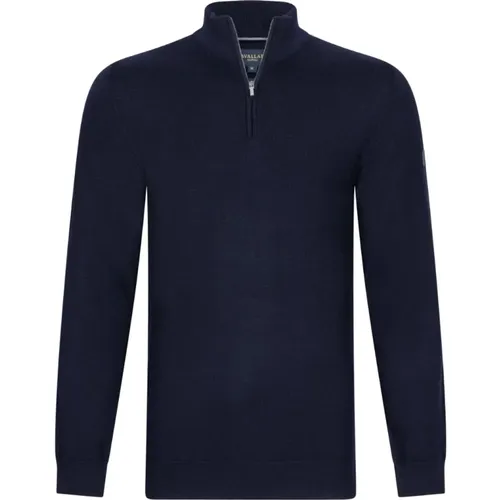 Turtlenecks, male, , Size: 3XL Merino Half Zip Pullover Navy - Cavallaro - Modalova
