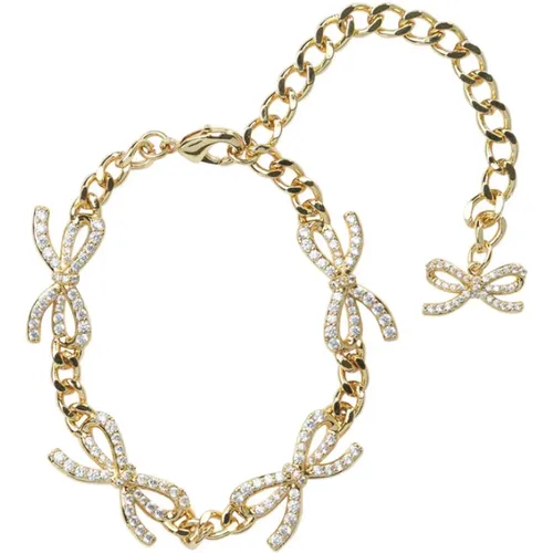 Bracelets, female, , Size: ONE SIZE Crystal Bow Bracelet - Self Portrait - Modalova