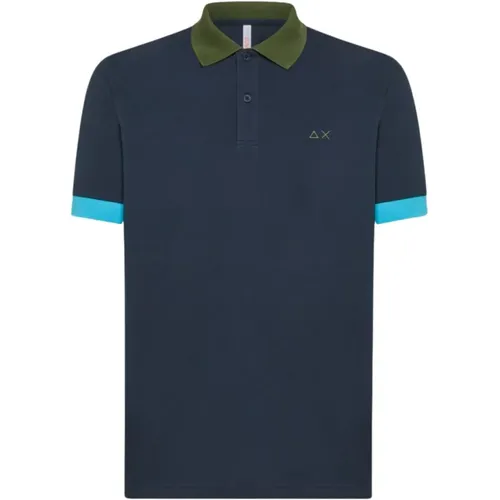 Three Color Cotton Polo Shirt A34115 - , male, Sizes: L, S, M, XL - Sun68 - Modalova
