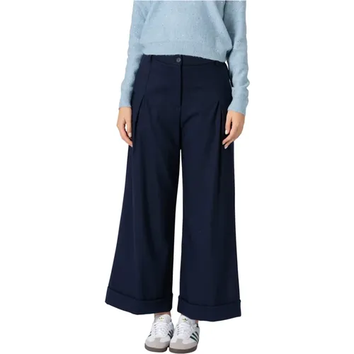 Wide Trousers, female, , Size: S Ankle Length Rolled Business Trousers - Kocca - Modalova