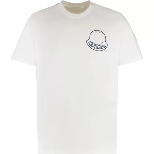 T-Shirts, male, , Size: 2XL Logo Cotton T-Shirt - Moncler - Modalova