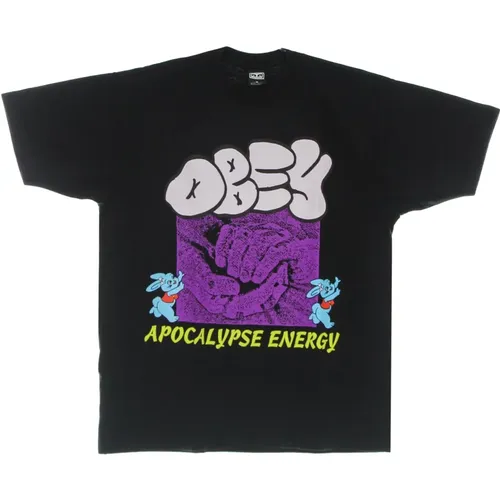 T-Shirts, male, , Size: L Apocalypse Energy Heavyweight Pigment Dye Tee - Obey - Modalova