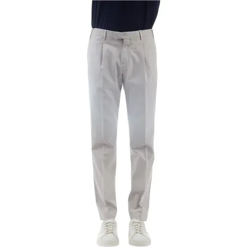 Light Grey Textured Cotton Stretch Trousers , male, Sizes: 2XL - PT Torino - Modalova