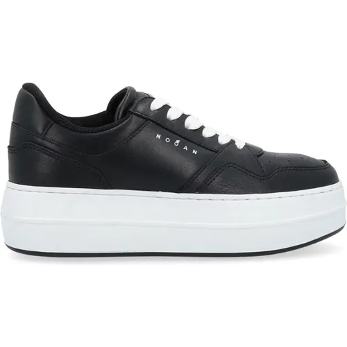 Laced Sneaker in Leather , female, Sizes: 6 1/2 UK, 5 1/2 UK, 3 1/2 UK, 6 UK, 7 UK, 4 UK, 3 UK, 5 UK, 2 UK - Hogan - Modalova