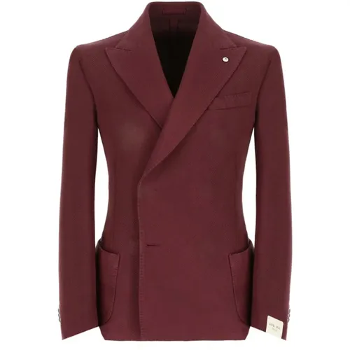 Blazers, male, , Size: XL Double-Breasted Wine Jacket - L.b.m. 1911 - Modalova