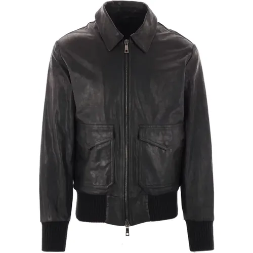 Aviator Leather Jacket , male, Sizes: 2XL - Giorgio Brato - Modalova