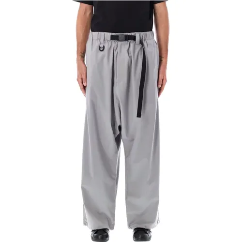 Wide Trousers, male, , Size: L Grey Wool Track Pants Cargo Pockets - Y-3 - Modalova