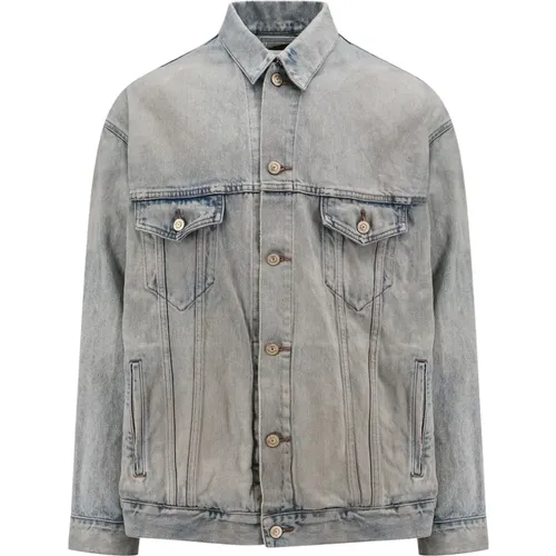 Jackets Denim Jacket with Iconic Embroidery , male, Sizes: S - Balenciaga - Modalova
