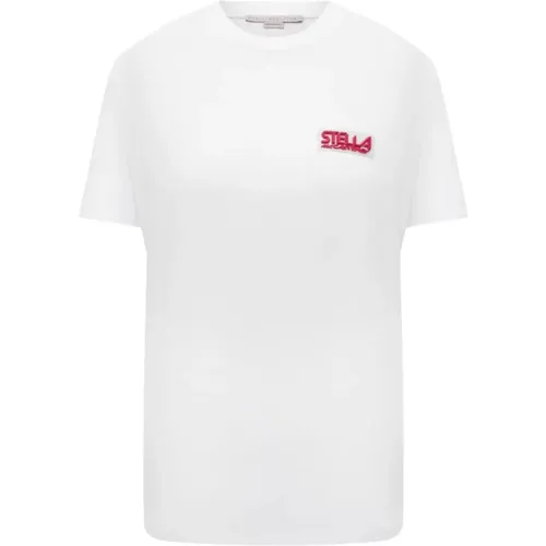 Baumwoll Logo T-Shirt , Damen, Größe: XS - Stella Mccartney - Modalova