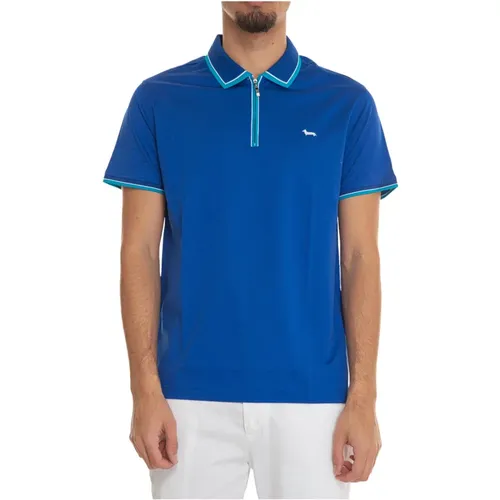 Short Sleeve Polo Shirt with Half Zip , male, Sizes: S, M, 4XL, XL, 3XL, 2XL, L - Harmont & Blaine - Modalova