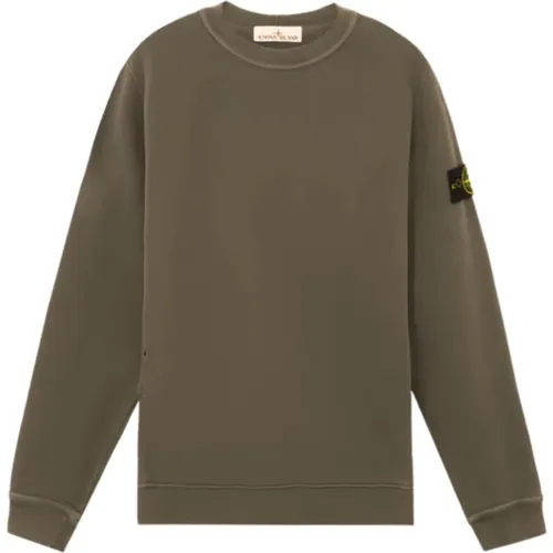 Diagonal Fleece 'Old' Effect Sweater , male, Sizes: M, L, S - Stone Island - Modalova