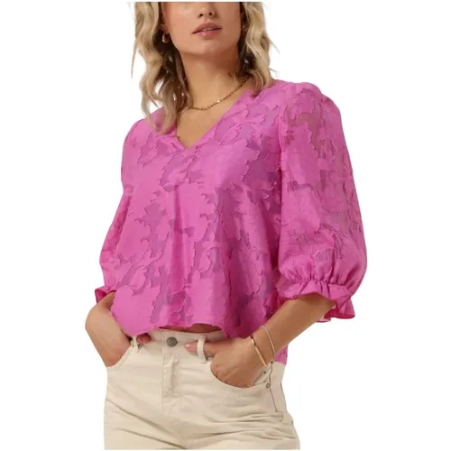 Rosa 3/4 Arm Top , Damen, Größe: L - Selected Femme - Modalova