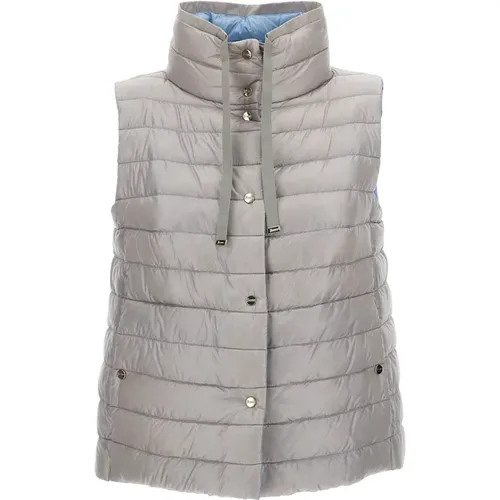 Grey Reversible Gilet Coats , female, Sizes: 2XS - Herno - Modalova