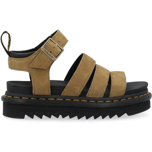 Gedämpfte Oliv Nubuk Sandalen , Damen, Größe: 36 EU - Dr. Martens - Modalova