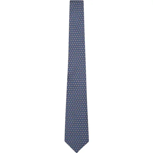 Ties, male, , Size: ONE SIZE Silk Tie with Geometric Design - Canali - Modalova