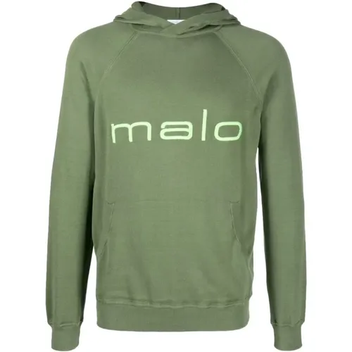 Casual Multicolor Baumwollpullover Hoodie , Herren, Größe: XL - Malo - Modalova