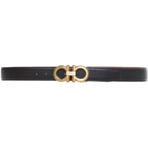 Belts, male, , Size: 95 CM Reversible Leather Belt with Gancini Buckle - Salvatore Ferragamo - Modalova