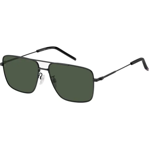 Sunglasses, male, , Size: 59 MM Matte /Green Sunglasses TH 2110/S - Tommy Hilfiger - Modalova