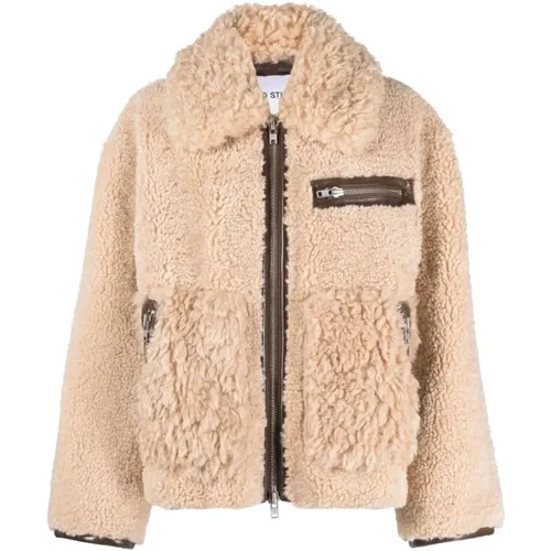 Faux Fur Shearling Jacken - STAND STUDIO - Modalova