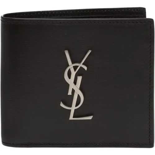 Wallets & Cardholders, male, , Size: ONE SIZE Bifold wallet with logo - Saint Laurent - Modalova