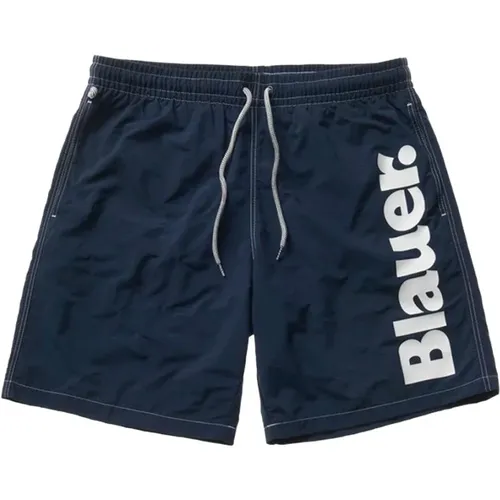 Dark Monochrome Boxer Swimwear , male, Sizes: 2XL, L, XL, M - Blauer - Modalova