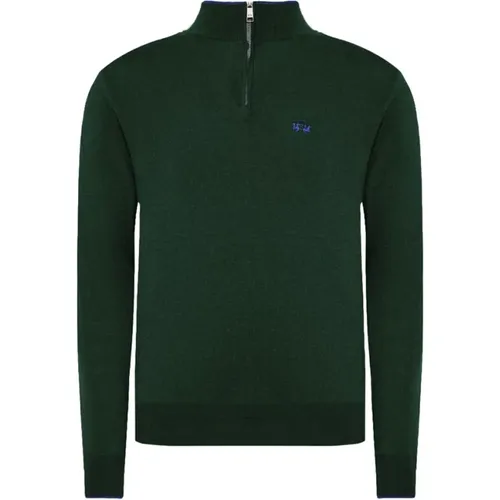 Acrylic Half-Zip Sweater with Logo , male, Sizes: L, XL - LA MARTINA - Modalova