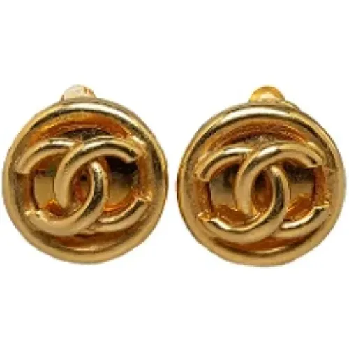 Pre-owned Jewellery, female, , Size: ONE SIZE Pre-owned Gold earrings - Chanel Vintage - Modalova