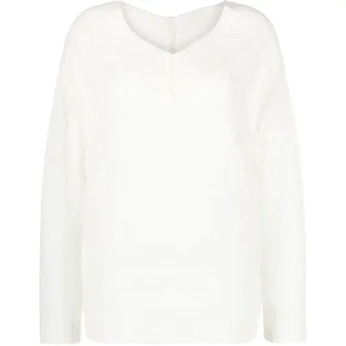Mohair double v neck sweater , female, Sizes: M, L - Forte Forte - Modalova