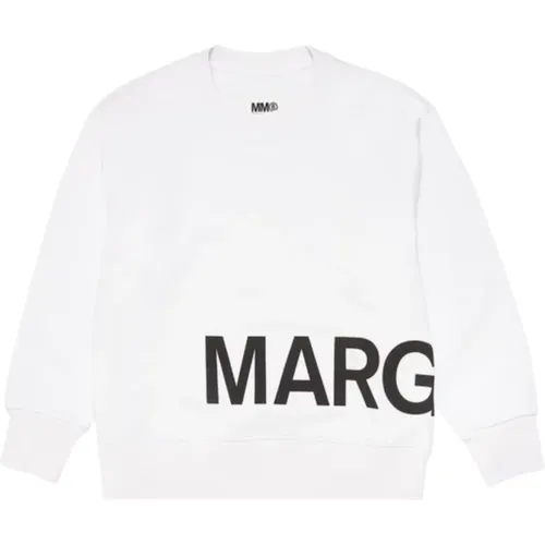 Weißer Pullover mit Logodetail - Maison Margiela - Modalova