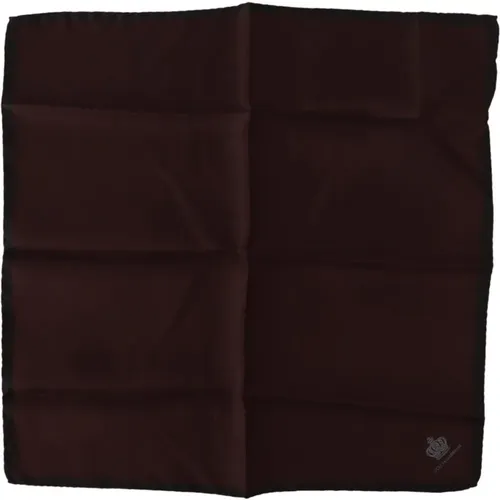 Maroon Silk Pocket Square Handkerchief , male, Sizes: ONE SIZE - Dolce & Gabbana - Modalova