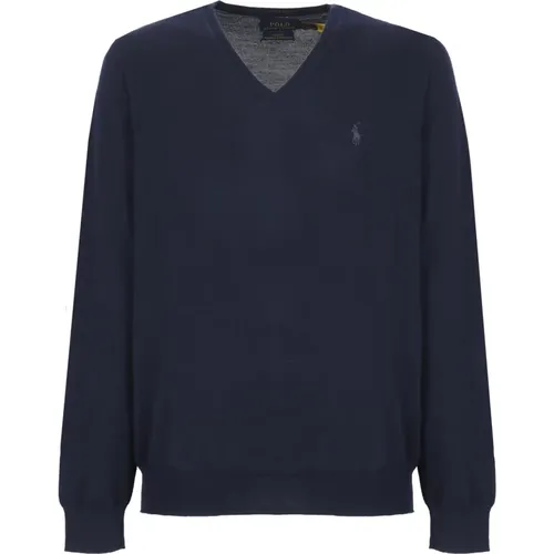 Blaue Pullover , Herren, Größe: M - Ralph Lauren - Modalova