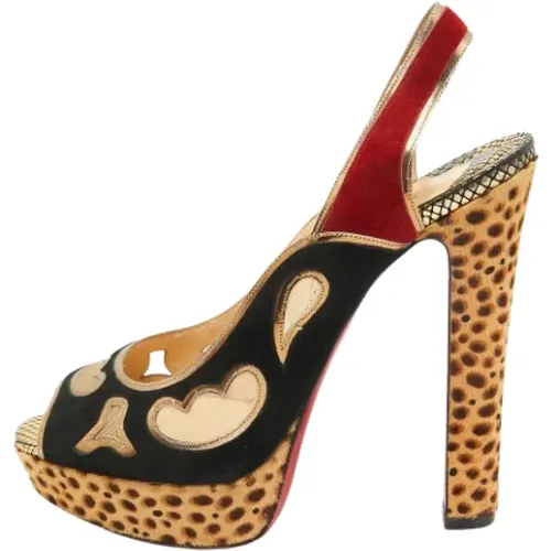 Pre-owned Pumps, female, , Size: 11 US Pre-owned Suede sandals - Christian Louboutin Pre-owned - Modalova