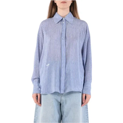 Silk Printed Shirt with Shirt Collar , female, Sizes: L, M, S - Max Mara Studio - Modalova