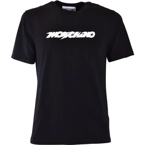 Schwarzes T-Shirt für Männer , Herren, Größe: XL - Moschino - Modalova